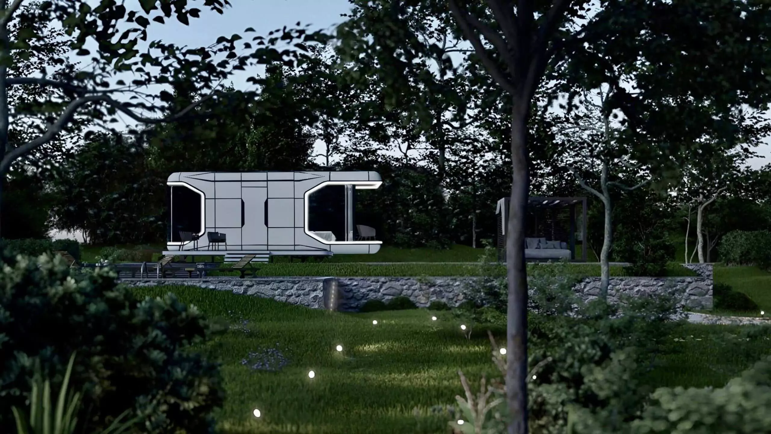 Капсульный дом в лесу